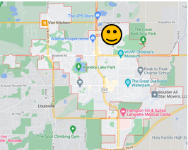 Map of Lafayette, Colorado Beacon Hill neighborhood