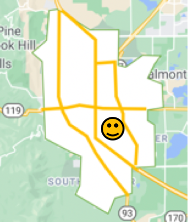 Map of Boulder, Colorado Baseline Sub neighborhood