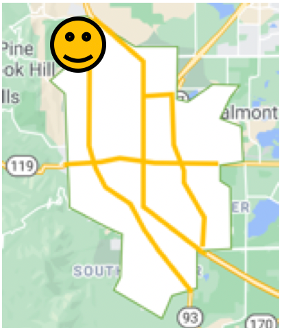 Map of Boulder, Colorado Dakota Ridge neighborhood