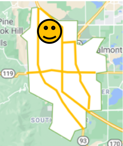 Map of Boulder, Colorado Holiday Park neighborhood