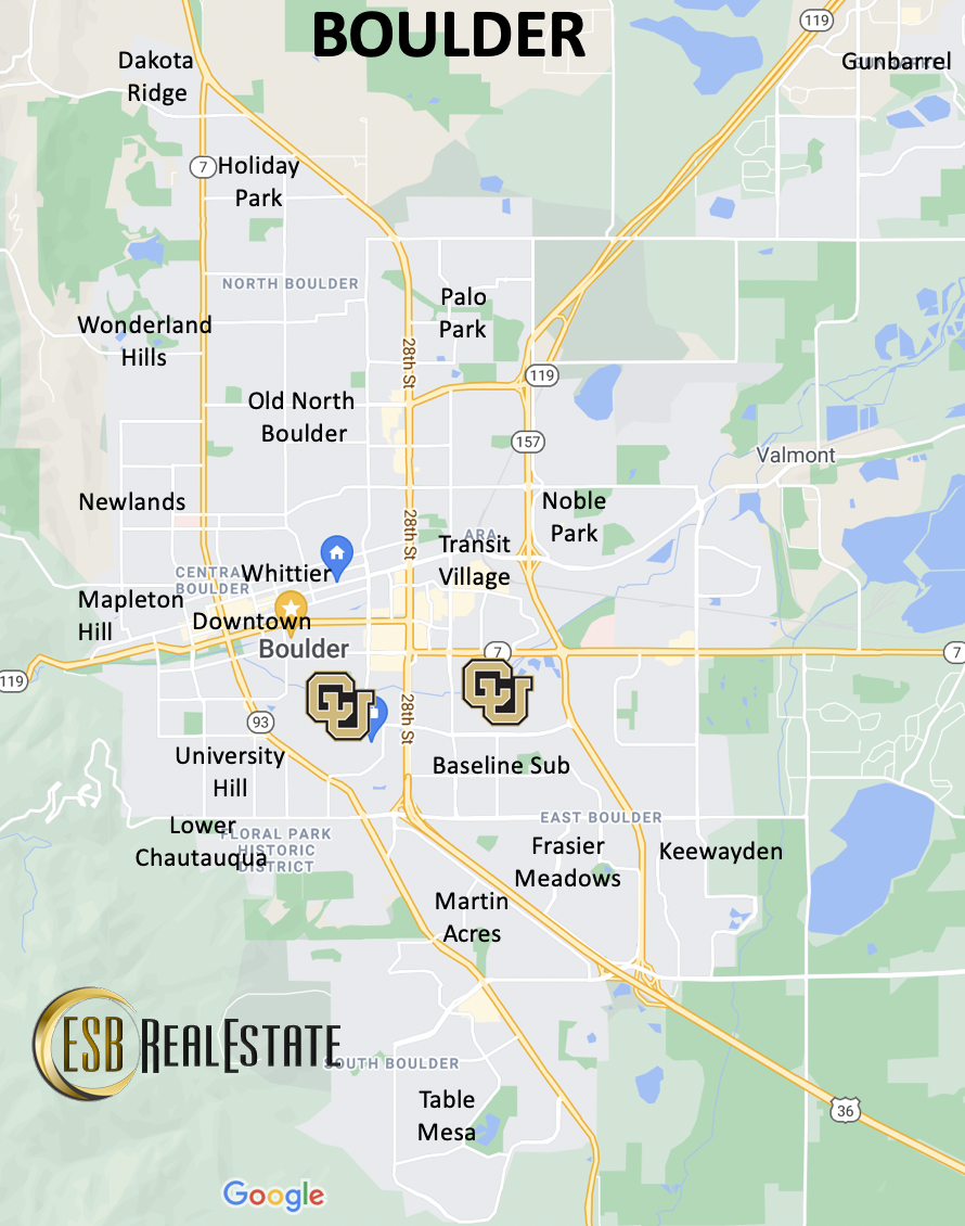 Map of Boulder, Colorado neighborhoods