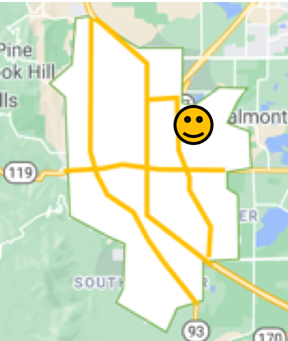 Map of Boulder, Colorado Noble Park neighborhood